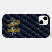 Coques Case-Mate iPhone Motif de la marine Monogram Gold (Verso (horizontal))