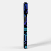 Coques Case-Mate iPhone Motif de labyrinthe abstrait moderne violet bleu a (Verso / Droite)