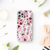 Coques Case-Mate iPhone Motif De Ladybugs, Mignons Ladybugs, Pink Ladybugs