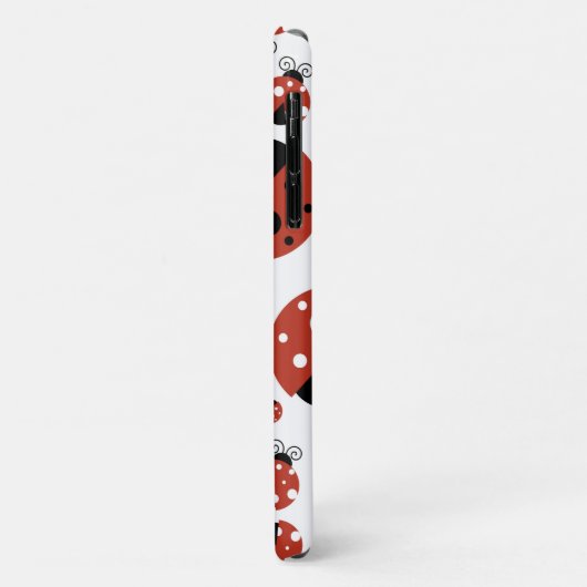 Coques Case-Mate iPhone Motif De Ladybugs, Red Ladybugs, Votre Nom (Dos/Gauche)
