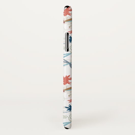 Coques Case-Mate iPhone Motif de libellules de monogramme (Dos/Droite)