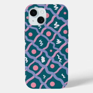 Coque Pour iPhone 15 motif de ligne de brosse simple