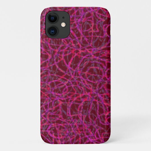 Coques Case-Mate iPhone Motif de lignes griffées violettes (Dos)