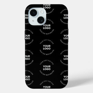 Coque Pour iPhone 15 Motif de logo et de texte modifiable facile à remp