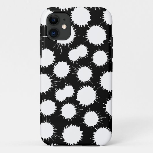 Coques Case-Mate iPhone Motif de lot - Blanc sur noir (Dos)