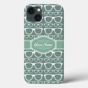 Coques Pour iPhone Motif de lunettes de menthe et de blanc Personnali