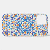 Coques Case-Mate iPhone Motif de luxe Orange Blue Ornament (Verso (horizontal))