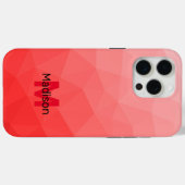 Coques Case-Mate iPhone Motif de maillage géométrique à l'ombre rouge (Verso (horizontal))