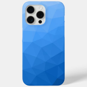 Coque iPhone 15 Pro Max Motif de maillage géométrique dégradé bleu clair