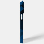 Coques Case-Mate iPhone Motif de maillage géométrique noir bleu foncé (Verso / Droite)