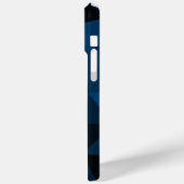 Coques Case-Mate iPhone Motif de maillage géométrique noir bleu foncé (Verso / Gauche)