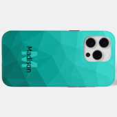 Coques Case-Mate iPhone Motif de maillage géométrique Turquoise ombre (Verso (horizontal))