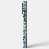 Coques Case-Mate iPhone Motif de mandala bleu orageux et gris (Verso / Gauche)
