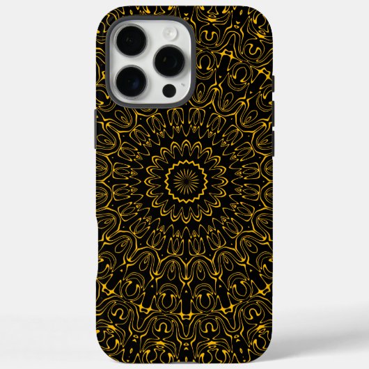 Coques Case-Mate iPhone Motif de mandala doré à symétrie radiante (Verso)