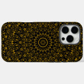 Coques Case-Mate iPhone Motif de mandala doré à symétrie radiante (Verso (horizontal))