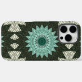 Coques Case-Mate iPhone Motif de mandala géométrique sarcelle et vert (Verso (horizontal))