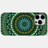 Coques Case-Mate iPhone Motif de mandala kaléidoscope vert et sarcelle (Verso (horizontal))