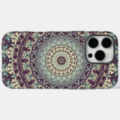 Coques Case-Mate iPhone Motif de mandala violet sarcelle et crème (Verso (horizontal))