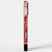 Coques Case-Mate iPhone Motif de marbre rouge et blanc (Verso / Droite)