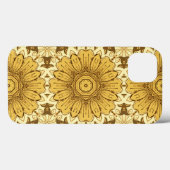 Coques Case-Mate iPhone Motif de marguerite géométrique en Or de moutarde (Verso (horizontal))
