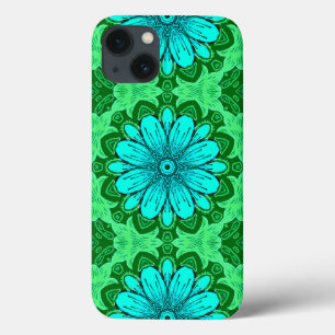 Case-Mate iPhone Case Motif de marguerite géométrique en Turquoise et Ve