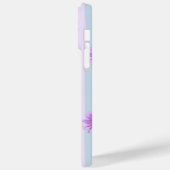 Coques Case-Mate iPhone motif de marguerite rayée de bleu et de violet (Verso / Gauche)