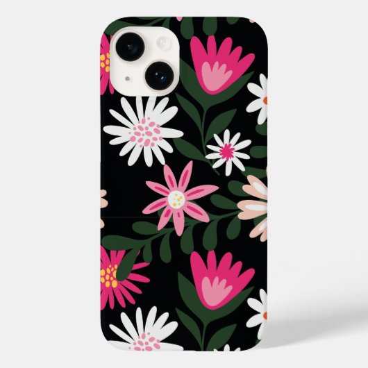 Coques Case-Mate iPhone Motif de marguerite rose et blanc (Verso)