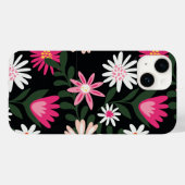 Coques Case-Mate iPhone Motif de marguerite rose et blanc (Verso (horizontal))