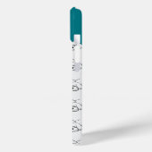 Coques Case-Mate iPhone Motif de marionnettes blanc sur Turquoise (Verso / Gauche)