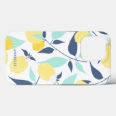 Coques Case-Mate iPhone Motif de menthe et citron jaune (Verso (horizontal))
