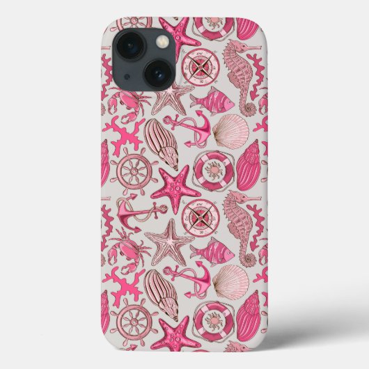 Coques Case-Mate iPhone Motif de mer rose (Verso)
