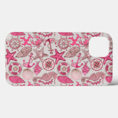 Coques Case-Mate iPhone Motif de mer rose (Verso (horizontal))
