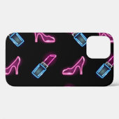 Coques Case-Mate iPhone Motif de mode avec icônes de néon. (Verso (horizontal))