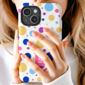 Coques Case-Mate iPhone Motif de monogramme à pois colorés vifs