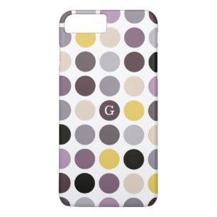 Case-Mate iPhone Case Motif de monogramme à pois jaunes violets modernes