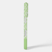 Coques Case-Mate iPhone Motif de monogramme de soie verte classique Sac fo (Verso / Droite)