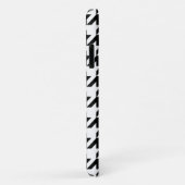 Coques Case-Mate iPhone Motif de monogramme noir blanc gris gris (Dos/Droite)