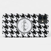Coques Case-Mate iPhone Motif de monogramme noir blanc gris gris (Dos (Horizontal))