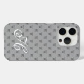 Coques Case-Mate iPhone Motif de monogramme noir et blanc élégant moderne (Verso (horizontal))