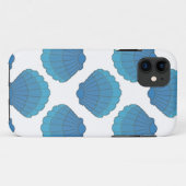 Coques Case-Mate iPhone Motif de mosaïque Blue Seashell (Dos (Horizontal))
