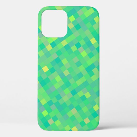 Coques Case-Mate iPhone Motif de mosaïque élégante et tendance verte/jaune (Verso)