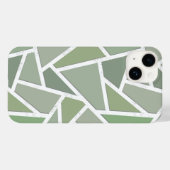 Coques Case-Mate iPhone Motif de mosaïque vert olive (Verso (horizontal))