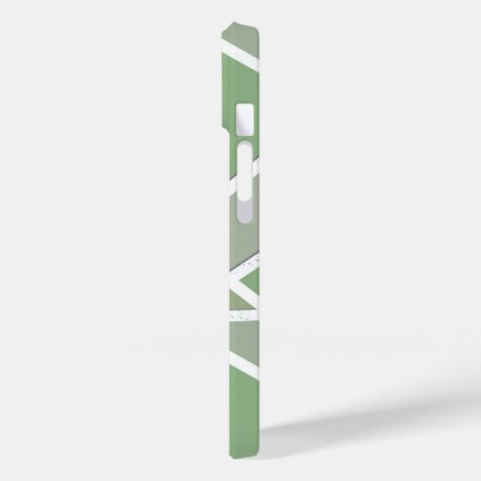 Coques Case-Mate iPhone Motif de mosaïque vert olive (Verso / Gauche)