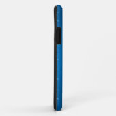 Coques Case-Mate iPhone Motif de moustache bleu brillant monogramme (Dos/Droite)