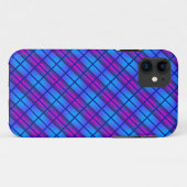 Coques Case-Mate iPhone Motif de néon bleu violet (Dos (Horizontal))