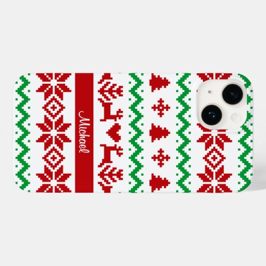 Coques Case-Mate iPhone Motif de Noël (Verso (horizontal))