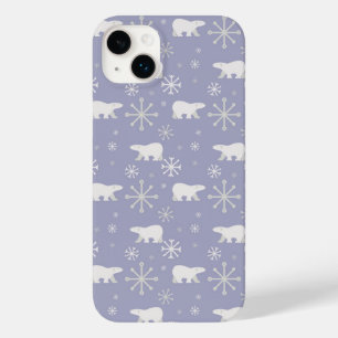Coque Pour iPhone 14 Plus Motif de Noël avec ours polaires et flocons de nei