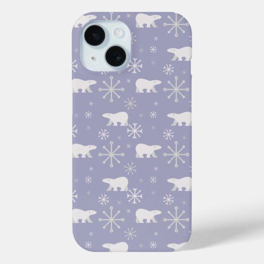 Coques Case-Mate iPhone Motif de Noël avec ours polaires et flocons de nei (Verso)