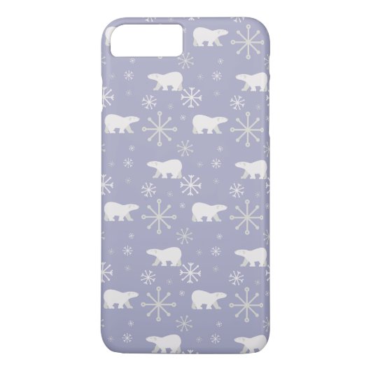 Coques Case-Mate iPhone Motif de Noël avec ours polaires et flocons de nei (Dos)