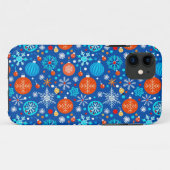 Coques Case-Mate iPhone Motif de Noël bleu (Dos (Horizontal))